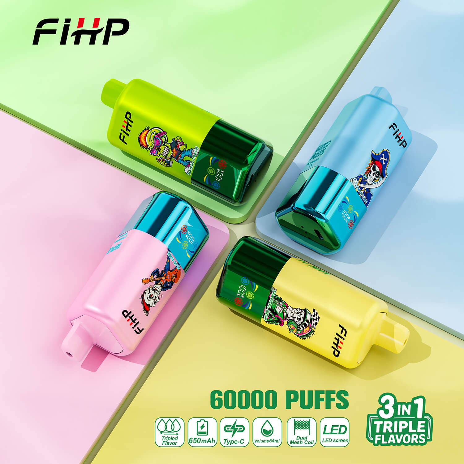 Fihp60000puff triple flavorトリプルフレーバー