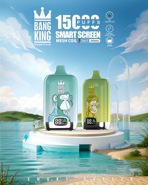 Bang King Smart screen 15000 puffs Disposable Vapeマートスクリーン 15000回吸引 使い捨てベイプ