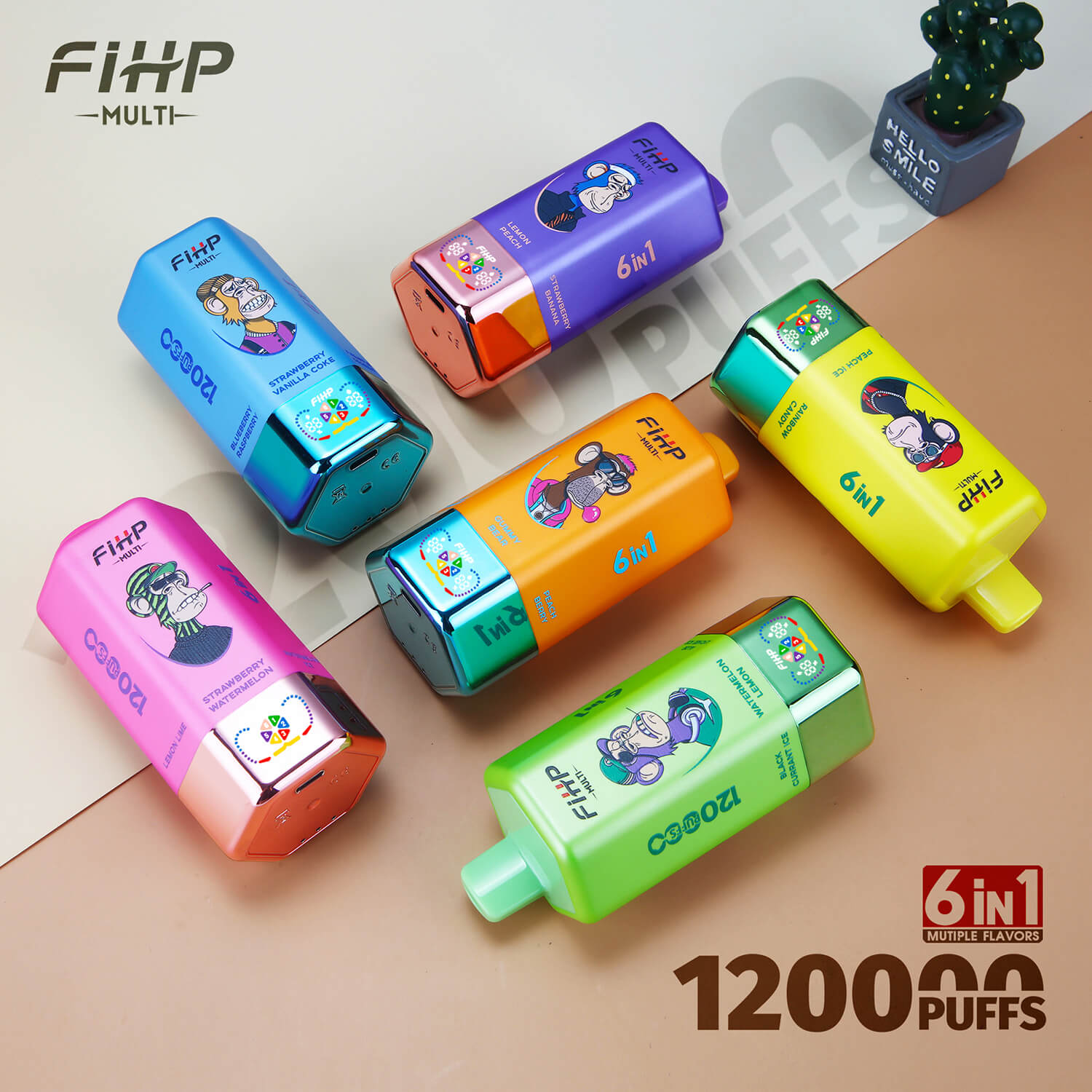 Fihp120000puff six flavor super big sizeシックスフレーバー・スーパービッグサイズ