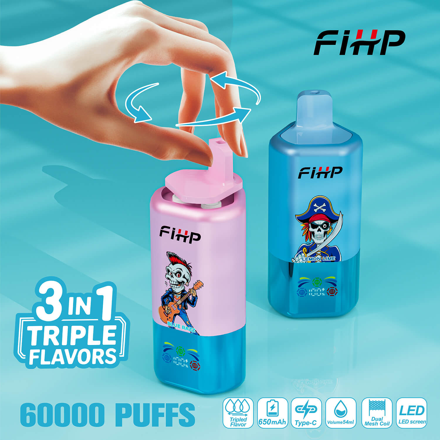 Fihp60000puff triple flavorトリプルフレーバー