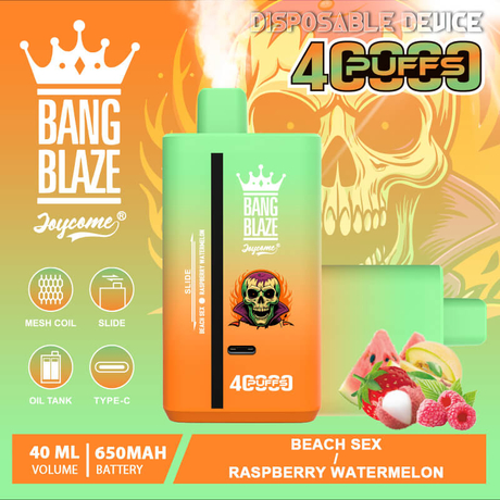 Bang Blaze 40000 Puffs Vape | 40ML Dual-Flavor E-liquid, 650mAh Battery, Type-C Recharge, 32 Flavor Combos40ml デュアルフレーバーEリキッド、650mAhバッテリー、Type-C充電、32種類のフレーバーコンボ