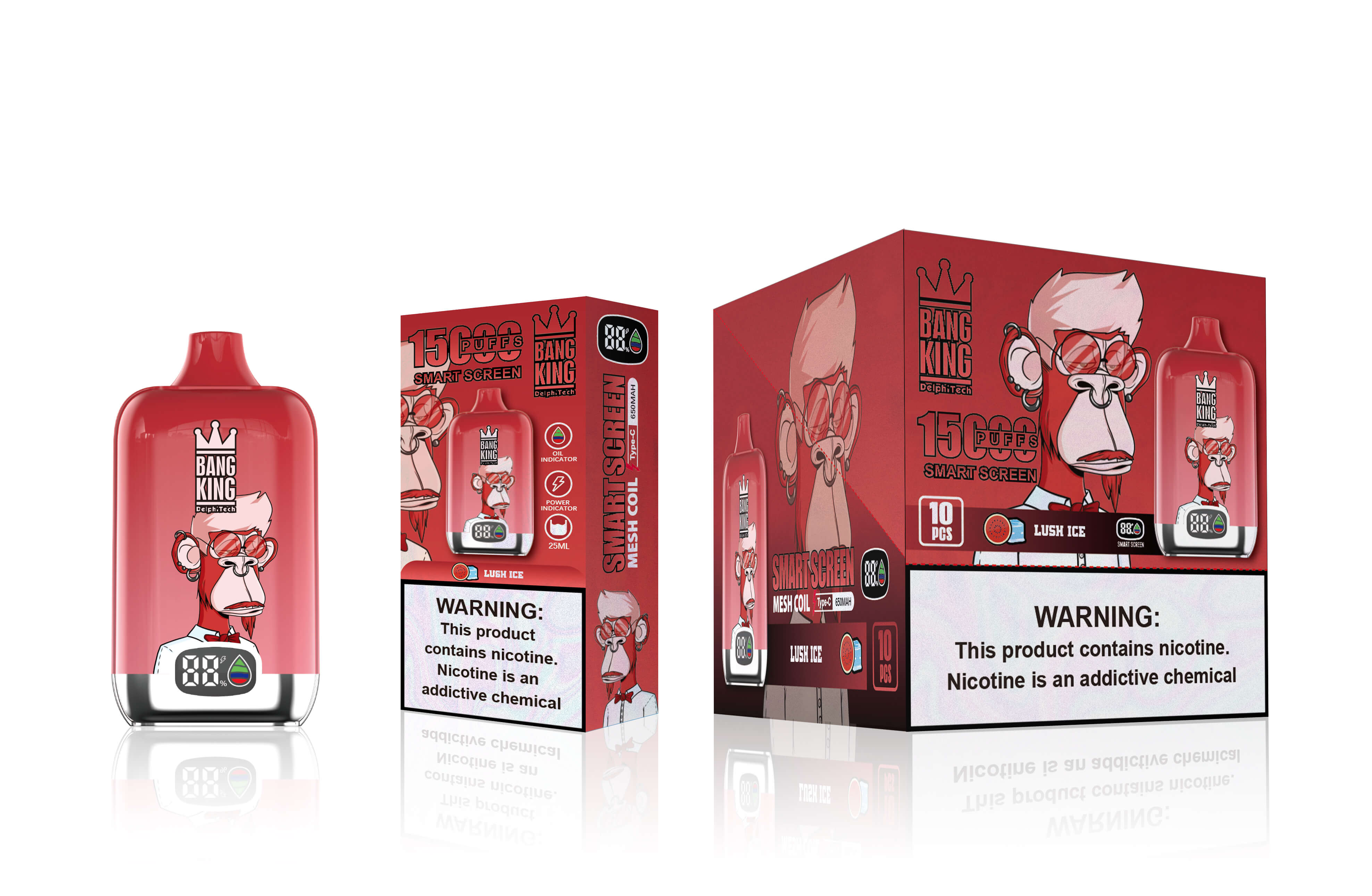 Bang King Smart screen 15000 puffs Disposable Vapeマートスクリーン 15000回吸引 使い捨てベイプ