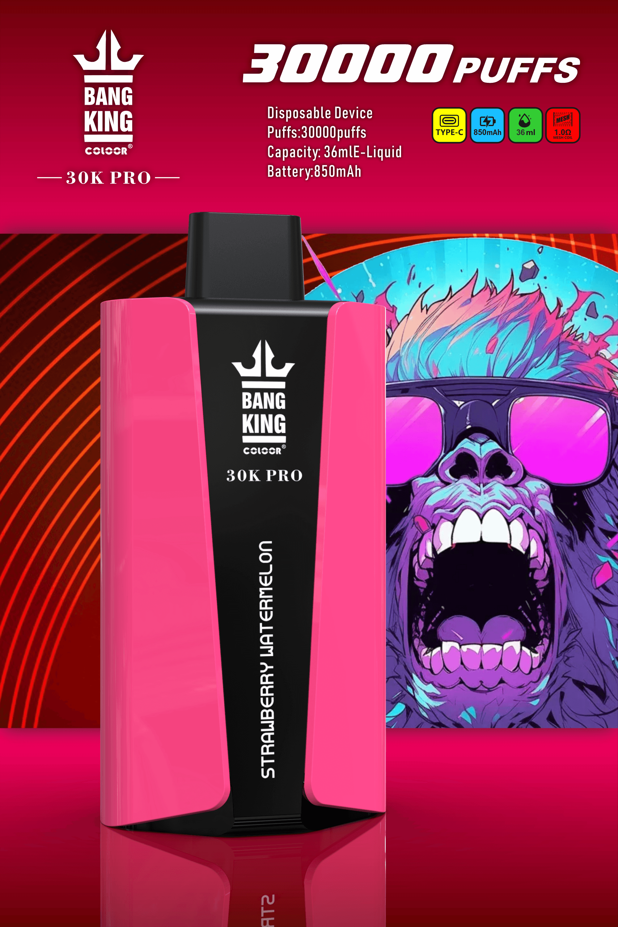 Bang King 30000 PRO 30k puffs Disposable Vape3万回吸引可能な使い捨てベイプ