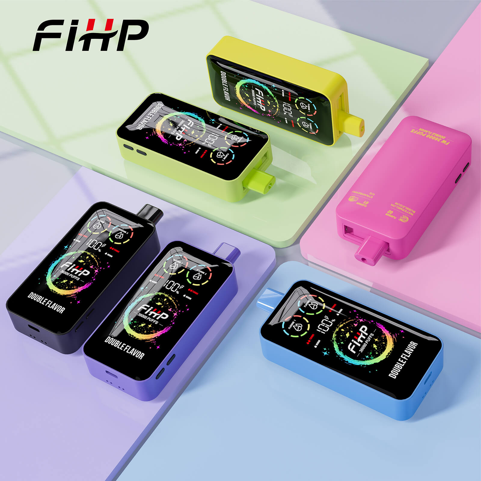 Fihp36000puff double flavor with Screenスクリーン付きダブルフレーバー