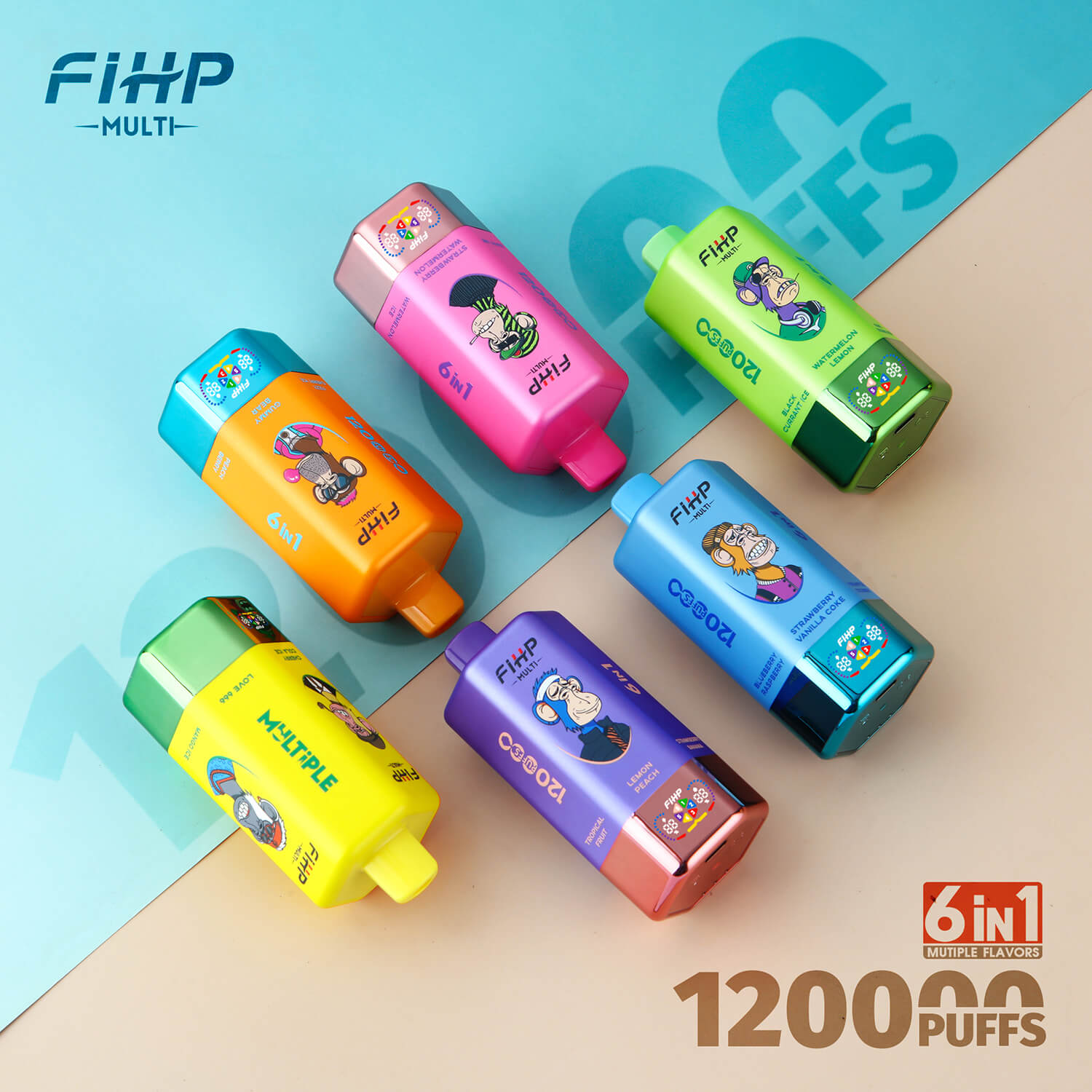 Fihp120000puff six flavor super big sizeシックスフレーバー・スーパービッグサイズ