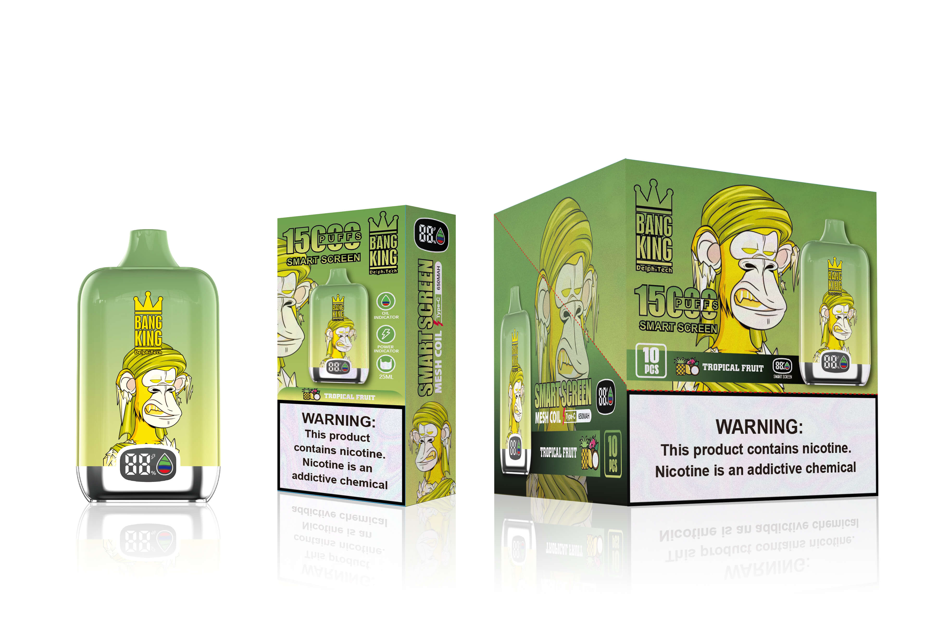 Bang King Smart screen 15000 puffs Disposable Vapeマートスクリーン 15000回吸引 使い捨てベイプ