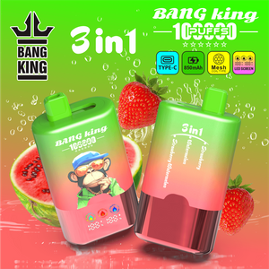 Bang King 100000 Puffs 3-in-1 Vape – LED Screen | 850mAh Rechargeable | Mesh Coil | Type-C Charging | 3%5% Nicotine3-in-1 Vape – LED スクリーン | 850mAh 充電式 | メッシュコイル | Type-C 充電 | 0-5% ニコチン
