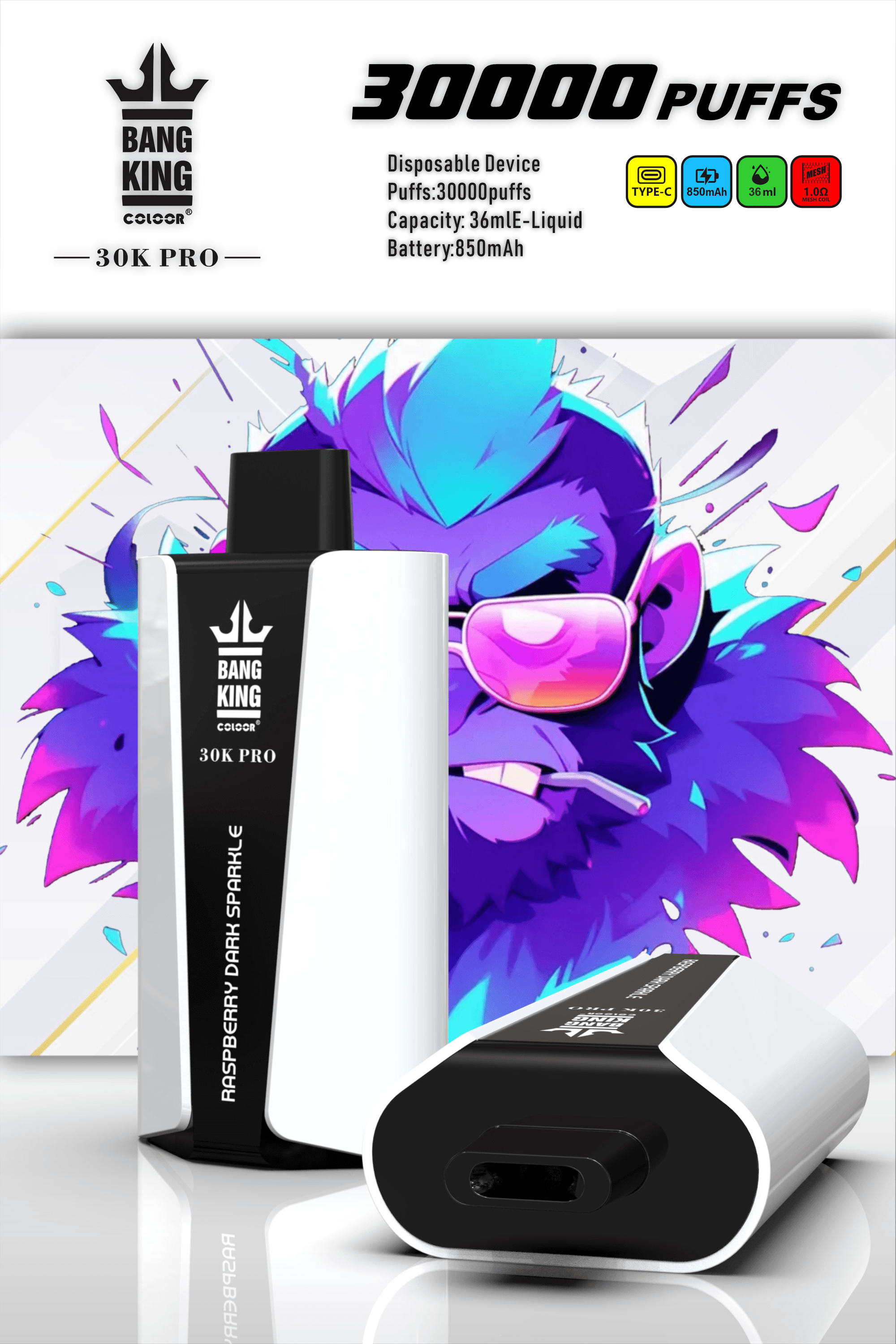 Bang King 30000 PRO 30k puffs Disposable Vape3万回吸引可能な使い捨てベイプ