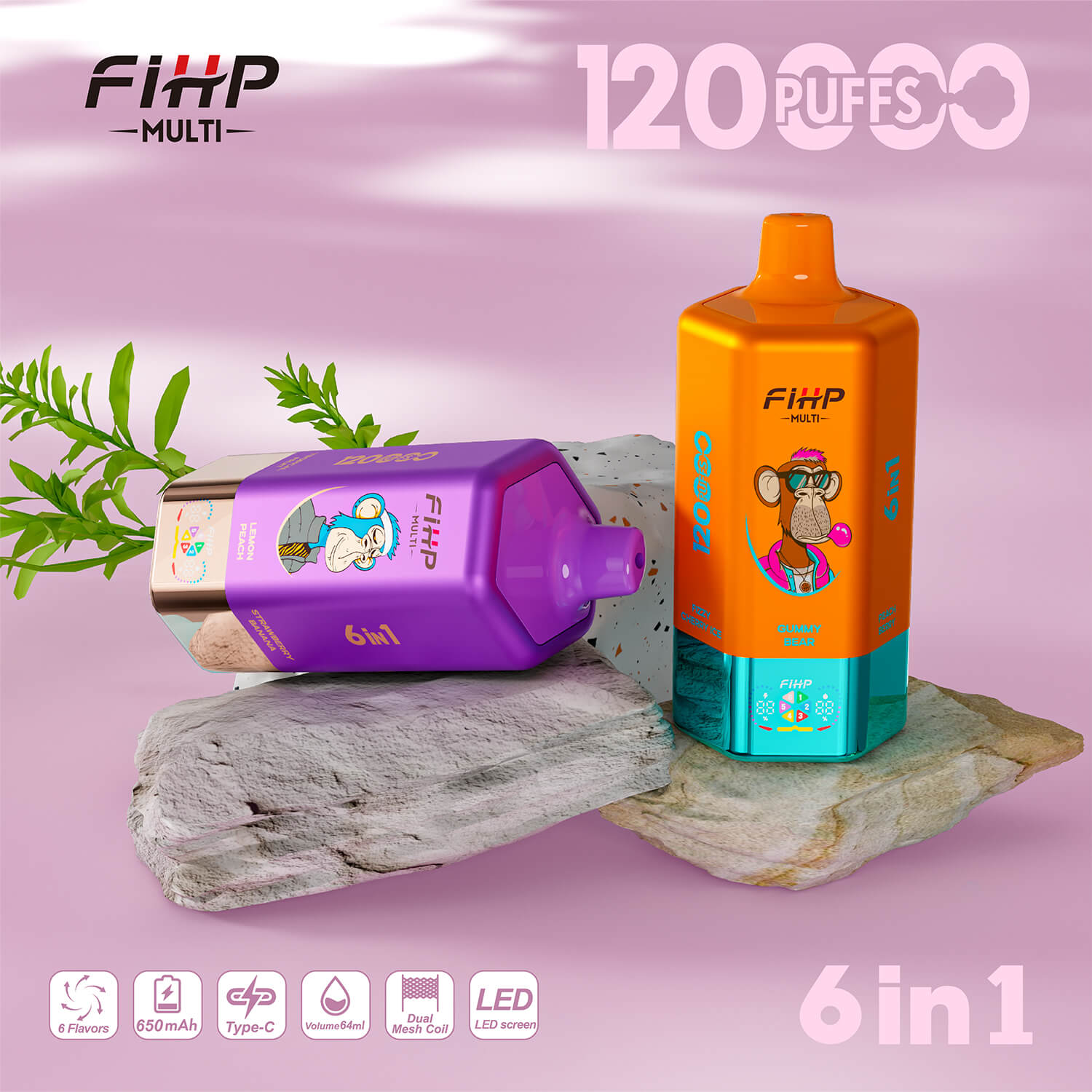 Fihp120000puff six flavor super big sizeシックスフレーバー・スーパービッグサイズ