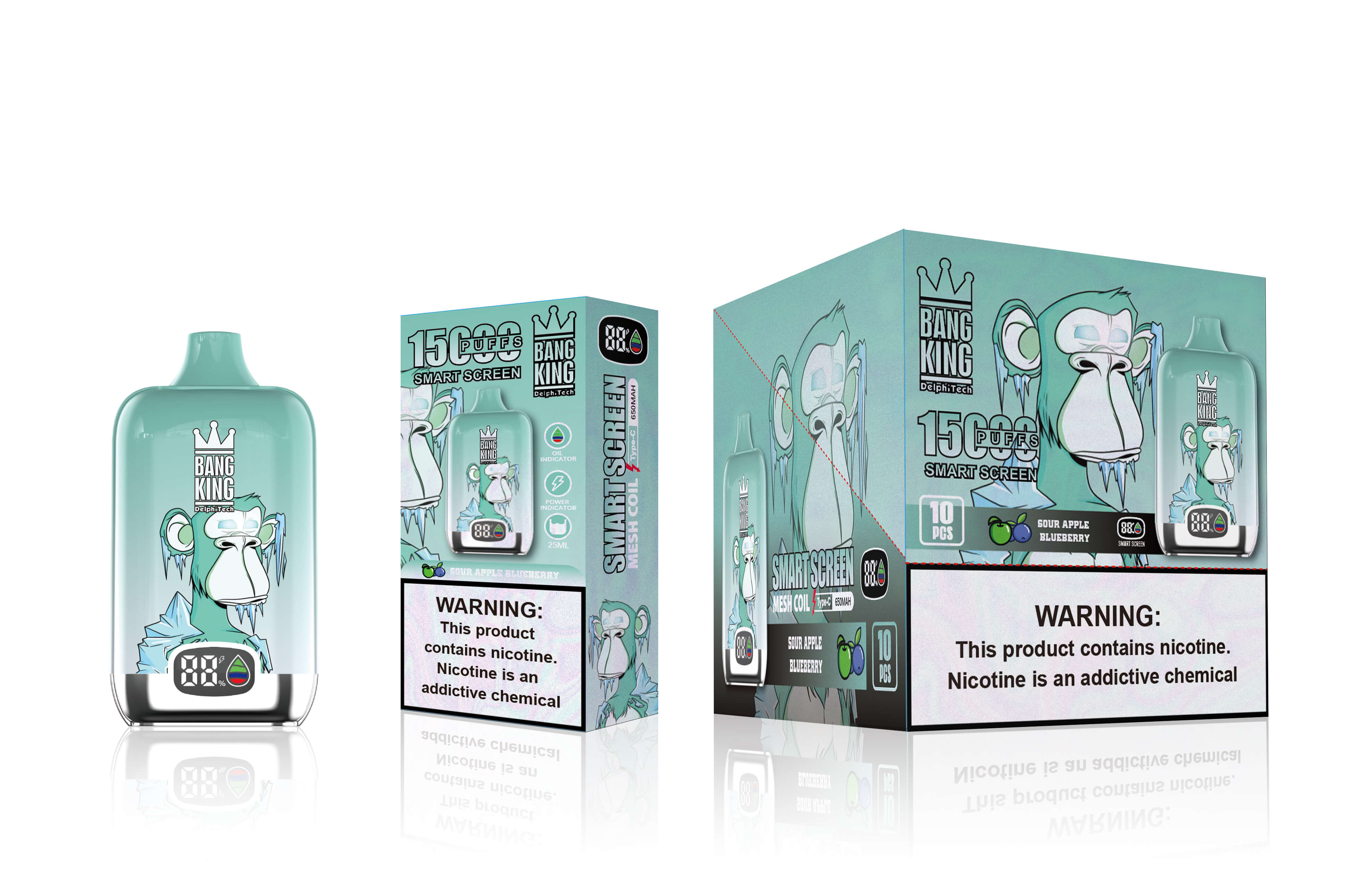 Bang King Smart screen 15000 puffs Disposable Vapeマートスクリーン 15000回吸引 使い捨てベイプ