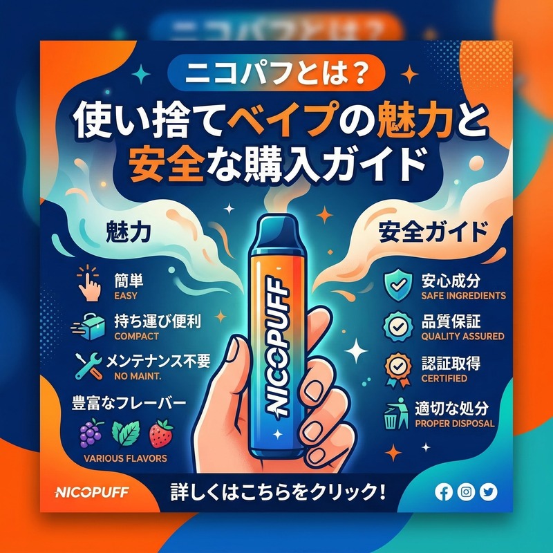 ニコパフとは？使い捨てベイプの魅力と安全な購入ガイド