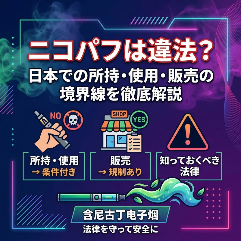 ニコパフは違法?日本での所持・使用・販売の境界線を徹底解説