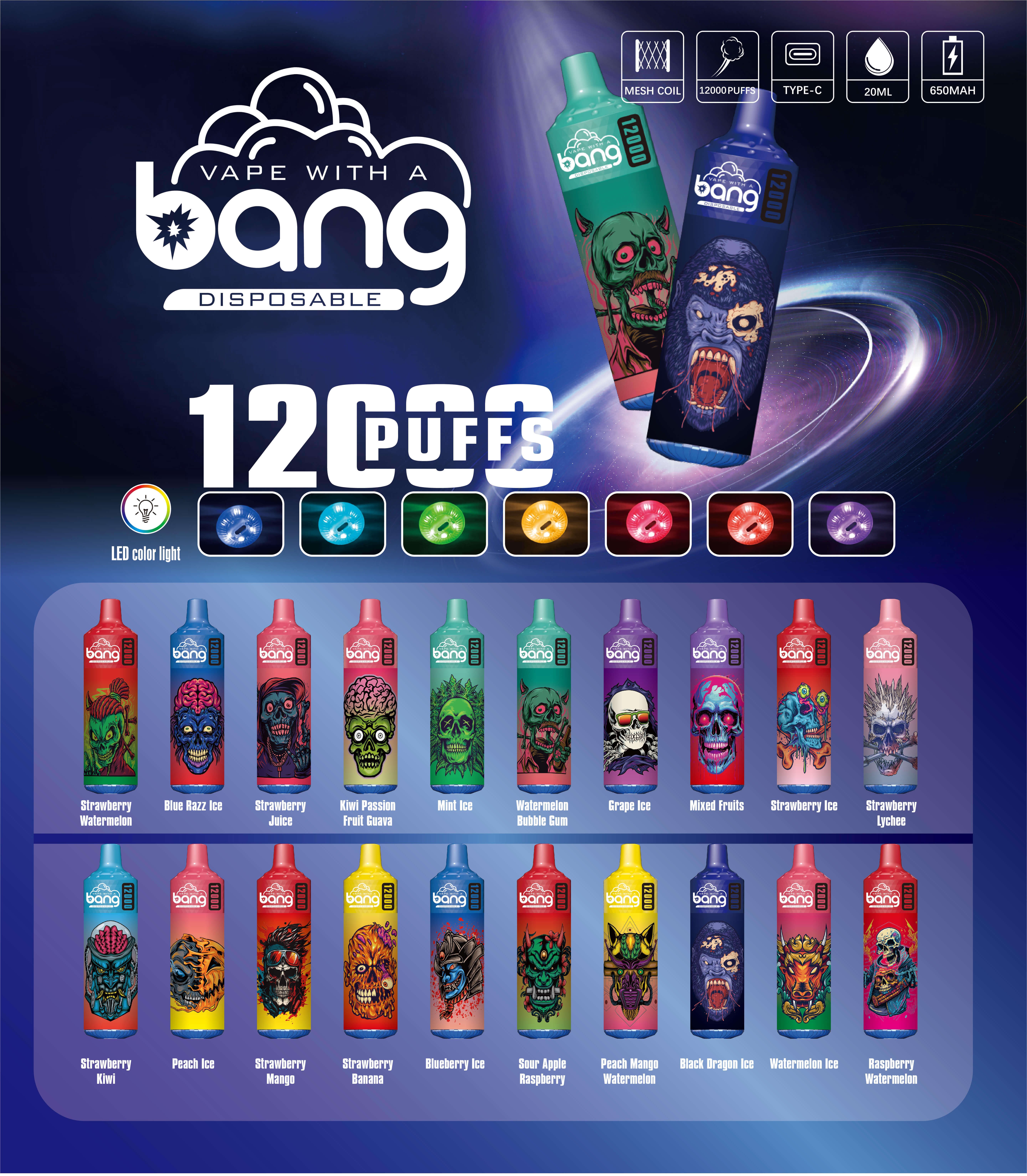 Bang 12000 Puffs Disposable Vape12000パフ使い捨てベイプ