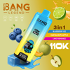 Bang Legend 110000 Puffs 3in1 Vape – Ultra Long-Lasting, Mesh Coil, Type-C Charging, 12 Flavor Combos 超長持ち、メッシュコイル、Type-C 充電、12 種類のフレーバーコンボ